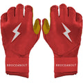 Bruce Bolt Batting Gloves Long Cuff - Red & Gold