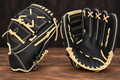 UNBRANDED Steerhide Fielding Glove- Black & Cream